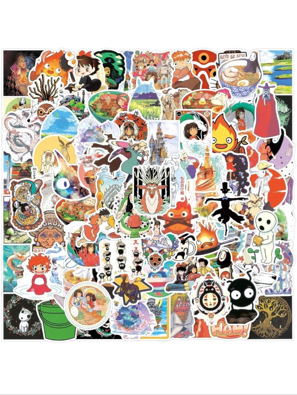 Studio Ghibli Sticker Sheet - Colorful Anime Characters